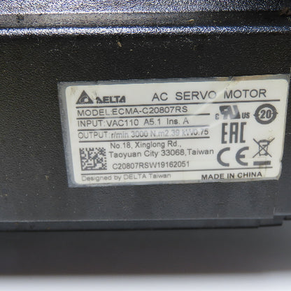 Delta ECMA-C20807RS 0.75KV AC Servo Rotary Turn Table 360° Turn110V 1Ph 3000RPM