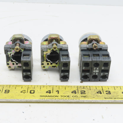 Schneider Push Button W/N.O. ZBE-101 Contact Lot of 3