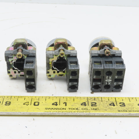 Schneider Push Button W/N.O. ZBE-101 Contact Lot of 3