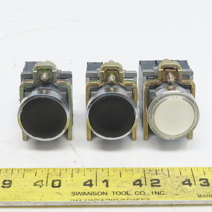 Schneider Push Button W/N.O. ZBE-101 Contact Lot of 3
