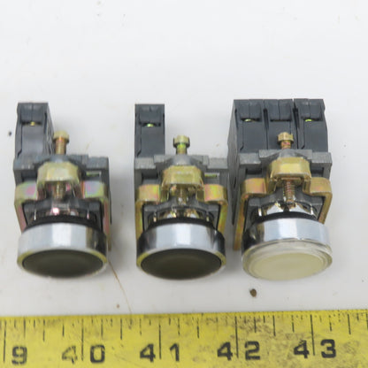 Schneider Push Button W/N.O. ZBE-101 Contact Lot of 3