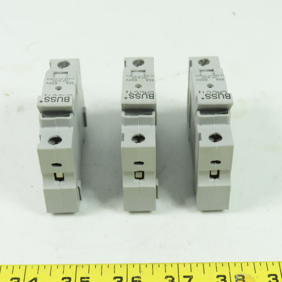 Cooper Bussmann CHCC1I 600V 30A Fuse Holder Block Lot Of 3