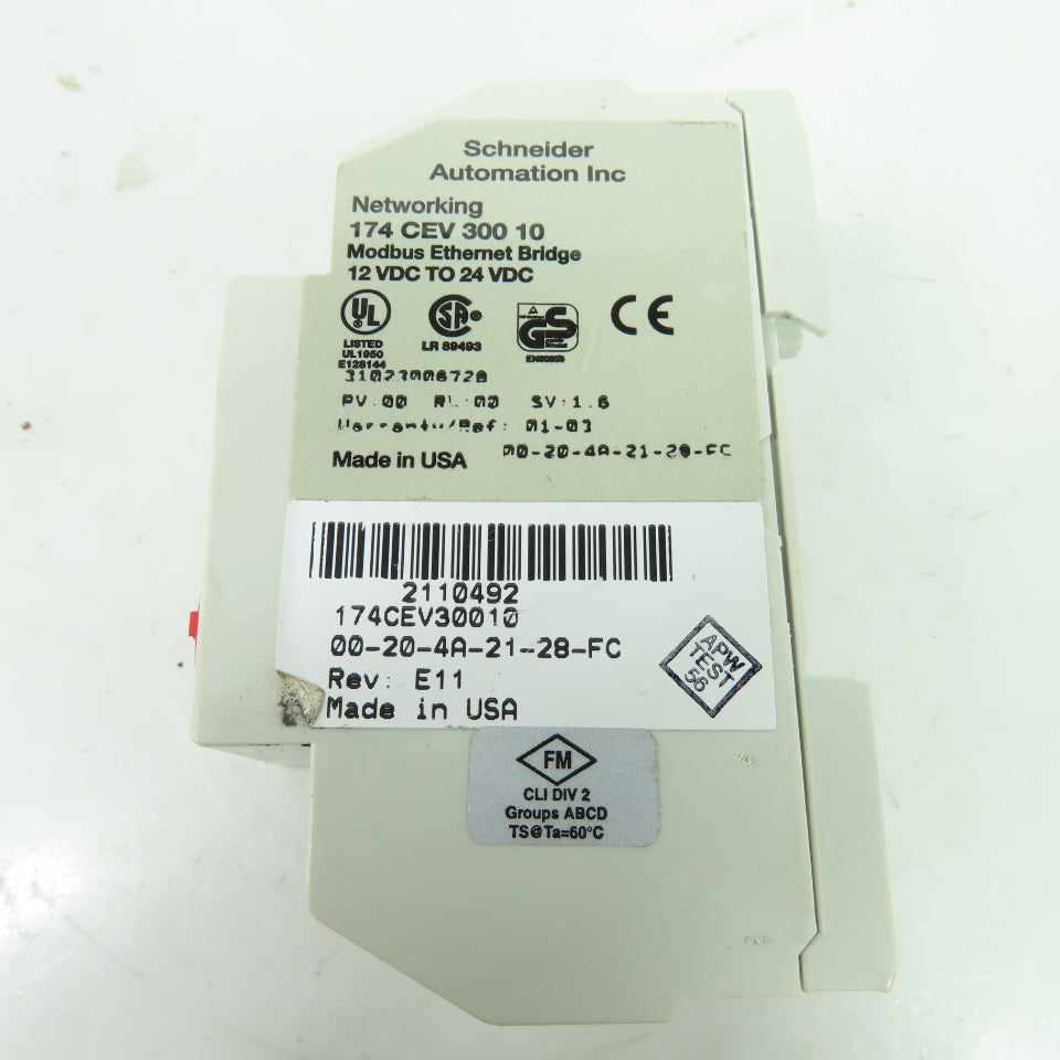 Schneider 174-CEV-300-10 Modbus Ethernet Bridge Module 12-24VDC