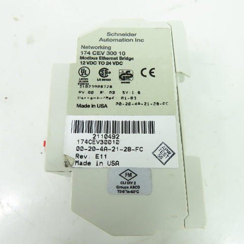 Schneider 174-CEV-300-10 Modbus Ethernet Bridge Module 12-24VDC