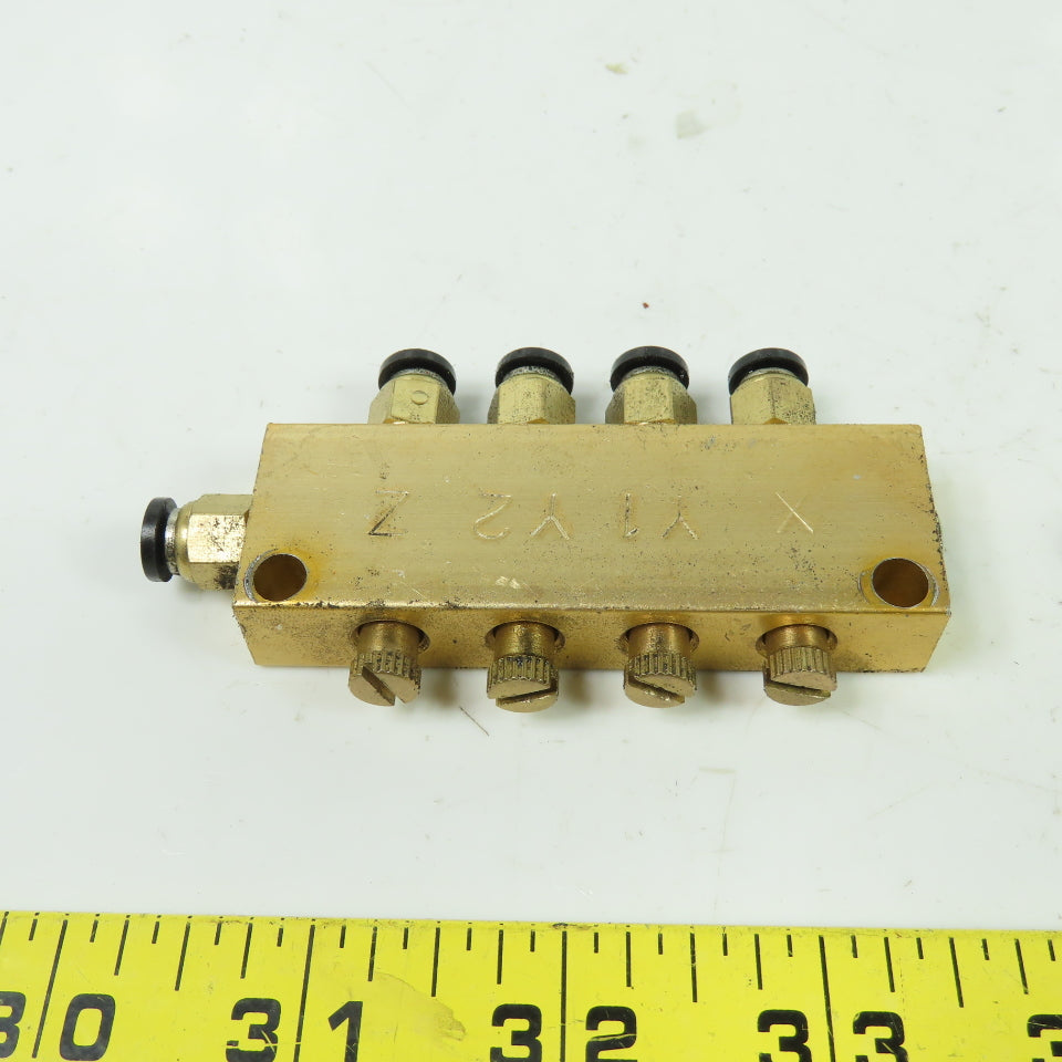 Aluminum Piston Oil Distributor Manifold Block 4 Position Lot Of 2