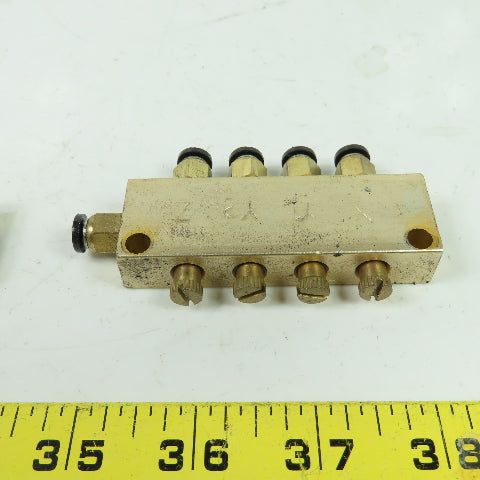 Aluminum Piston Oil Distributor Manifold Block 4 Position Lot Of 2