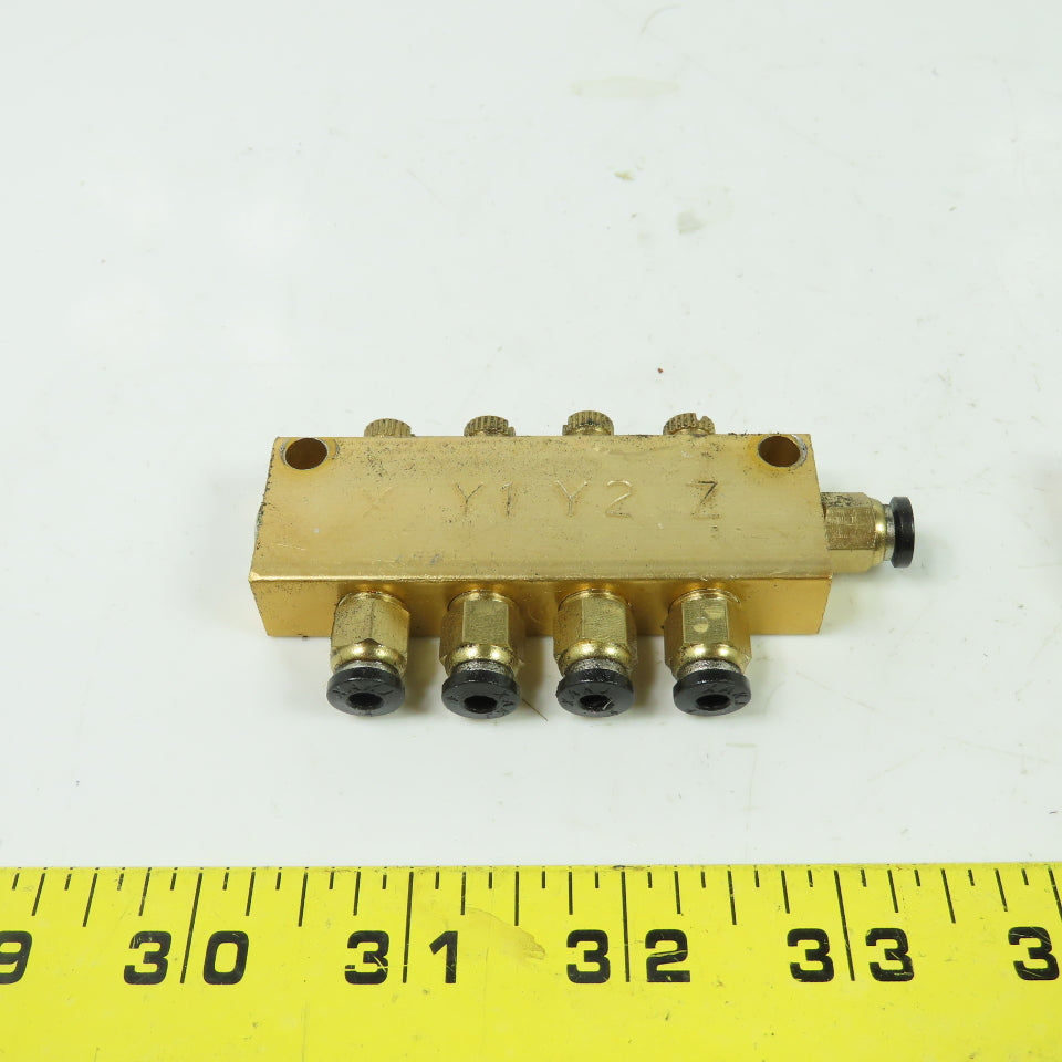 Aluminum Piston Oil Distributor Manifold Block 4 Position Lot Of 2