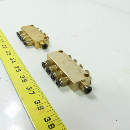 Aluminum Piston Oil Distributor Manifold Block 4 Position Lot Of 2