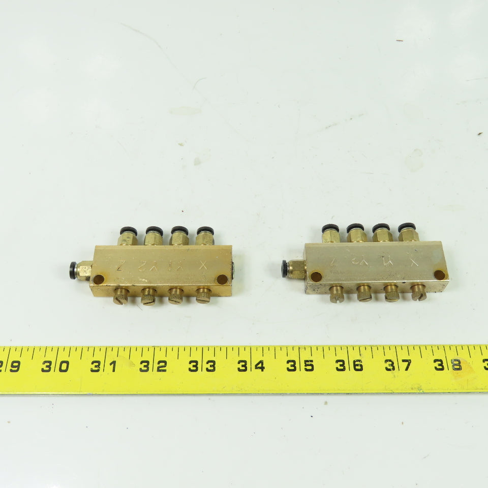 Aluminum Piston Oil Distributor Manifold Block 4 Position Lot Of 2