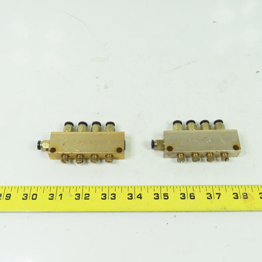 Aluminum Piston Oil Distributor Manifold Block 4 Position Lot Of 2