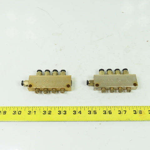 Aluminum Piston Oil Distributor Manifold Block 4 Position Lot Of 2