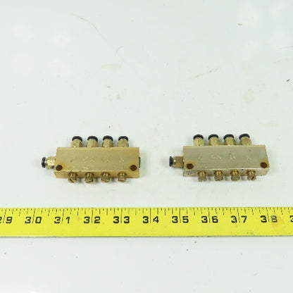 Aluminum Piston Oil Distributor Manifold Block 4 Position Lot Of 2