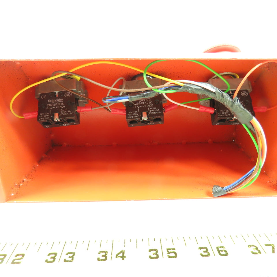 3-Button Machine Control Station E-Stop Push Button Momentary Contact Switches