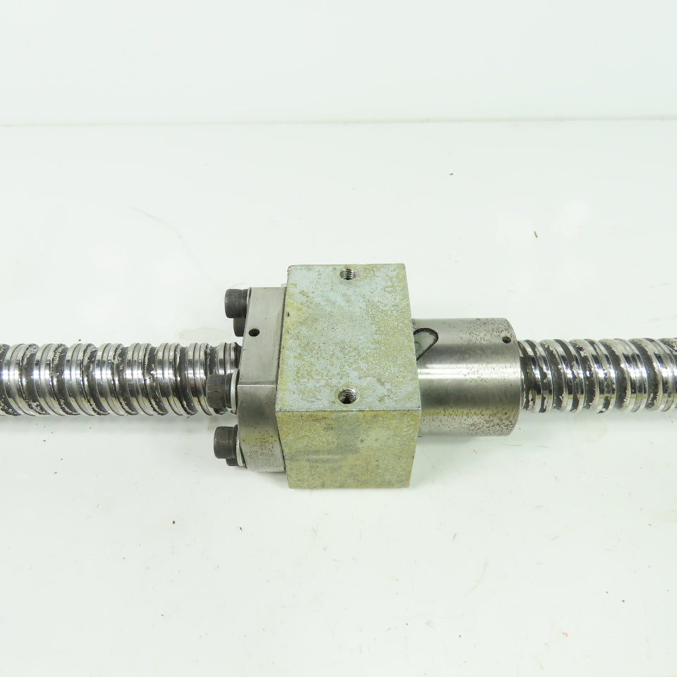 25mm OD Double Start Ball Screw 10mm Pitch 16" Screw Length 20-1/4"" OAL