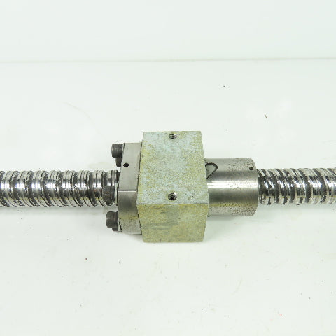 25mm OD Double Start Ball Screw 10mm Pitch 16" Screw Length 20-1/4"" OAL