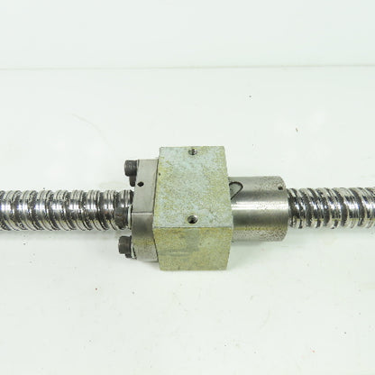 25mm OD Double Start Ball Screw 10mm Pitch 16" Screw Length 20-1/4"" OAL