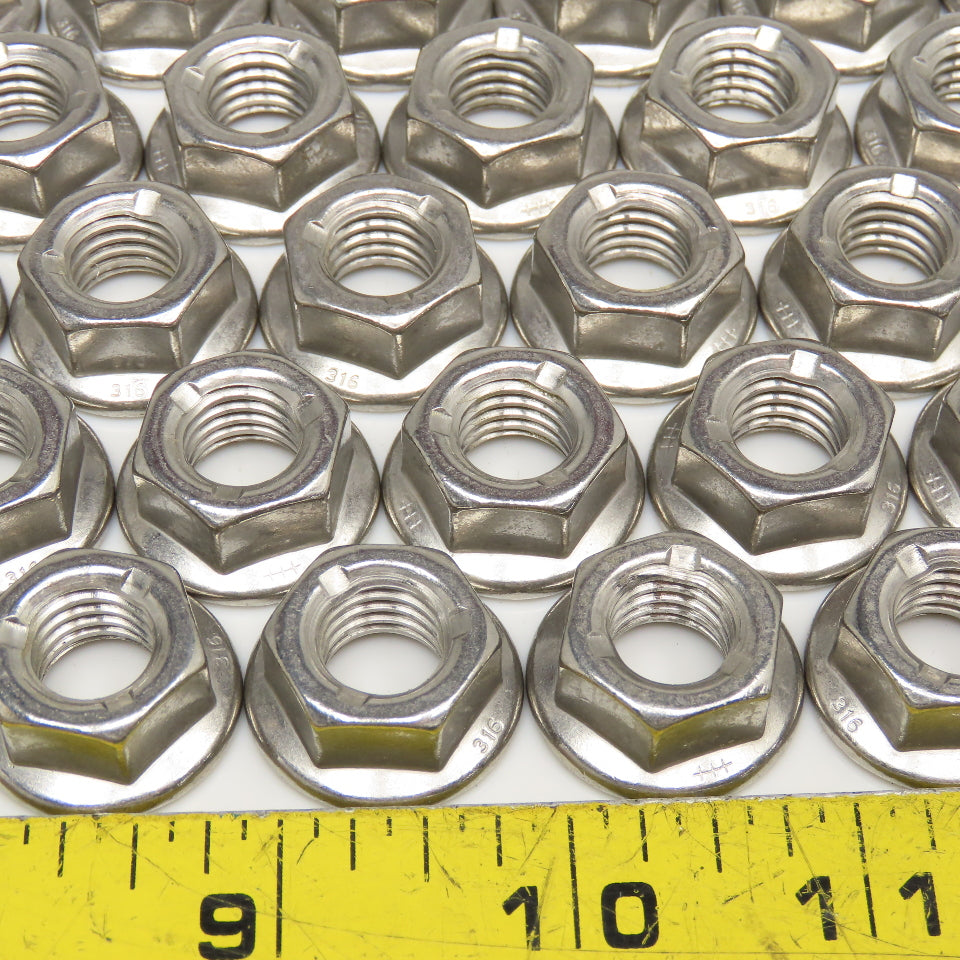 1/2-13 Stainless Steel Flange Hex Lock Nut Serrated Lot Of 45