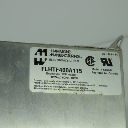 Hammond FLHTF400A115 Enclosure Climate Control Heater Thermostat 120VAC 400W
