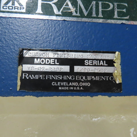 Rampe V8-C2-RRSP Wet Media Finishing Tumbler W/ Vibratory Offloading Conveyor