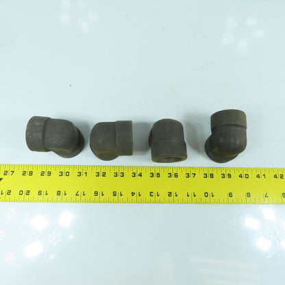 A/SA105 1-3/8" Black Malleable Iron Socket Weld Pipe Elbow 3M 90° Lot Of 4