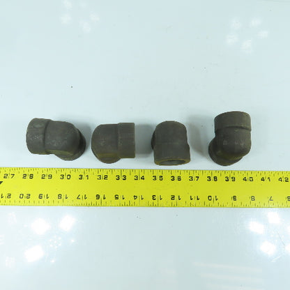 A/SA105 1-3/8" Black Malleable Iron Socket Weld Pipe Elbow 3M 90° Lot Of 4