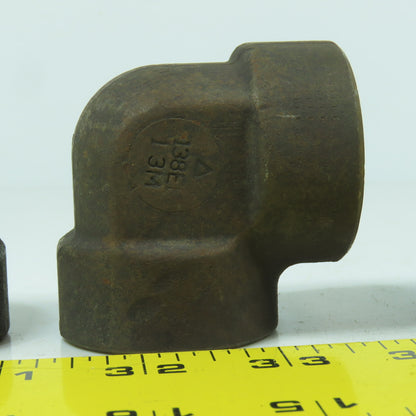 A/SA105 1-3/8" Black Malleable Iron Socket Weld Pipe Elbow 3M 90° Lot Of 4