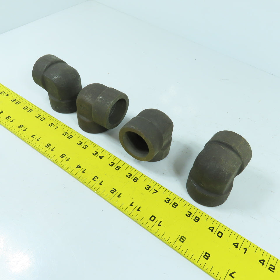 A/SA105 1-3/8" Black Malleable Iron Socket Weld Pipe Elbow 3M 90° Lot Of 4