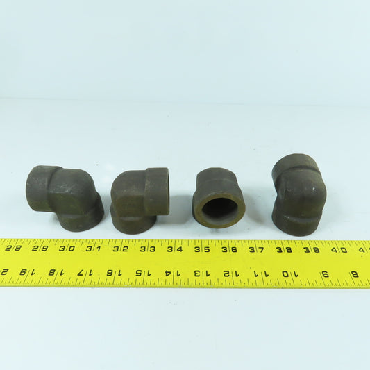 A/SA105 1-3/8" Black Malleable Iron Socket Weld Pipe Elbow 3M 90° Lot Of 4
