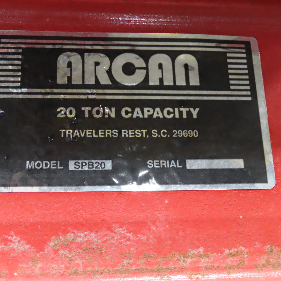 Arcan SPB-20 20 Ton H Frame Arbor Press 23-1/2" Between Frames