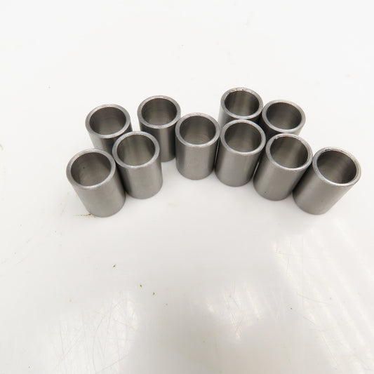 1/2" ID x 5/8" OD x 1" Long Mild Steel Spacer Roller Sleeve Lot Of 10