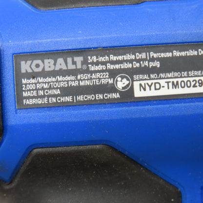 Kobalt SGY-AIR222 3/8" Reversible Pneumatic Drill Keyless Chuck