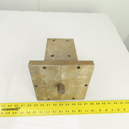 4-3/4" x 4-3/4" x 8" H Solid Steel Tombstone Workholding Fixture Machined Finish