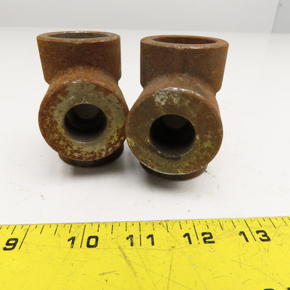 1" x 1/2" x 1" 3M Socket Weld Reducer Tee Fittings Lot Of 2