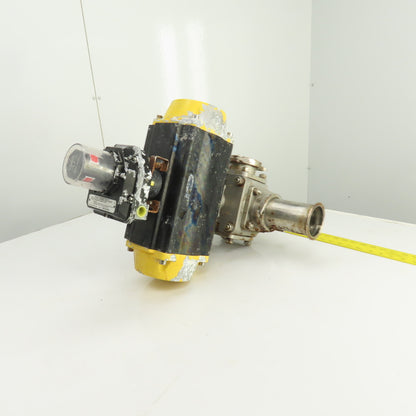 Sharpe Style Pneumatic Valve Actuator With FNW 3" 316L Stainless Steel Valve