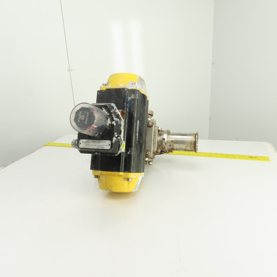Sharpe Style Pneumatic Valve Actuator With FNW 3" 316L Stainless Steel Valve