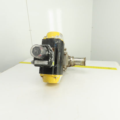 Sharpe Style Pneumatic Valve Actuator With FNW 3" 316L Stainless Steel Valve