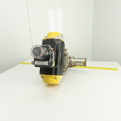 Sharpe Style Pneumatic Valve Actuator With FNW 3" 316L Stainless Steel Valve