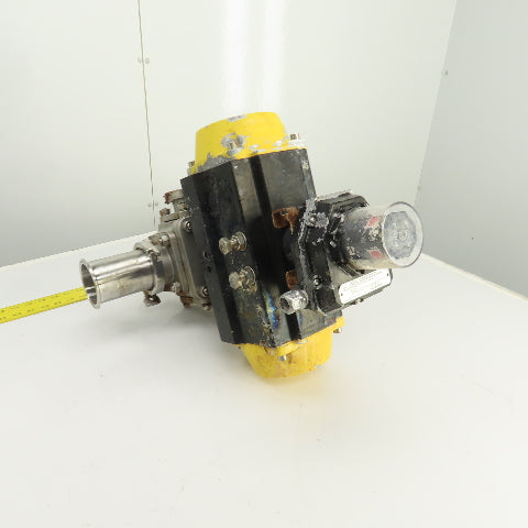 Sharpe Style Pneumatic Valve Actuator With FNW 3" 316L Stainless Steel Valve