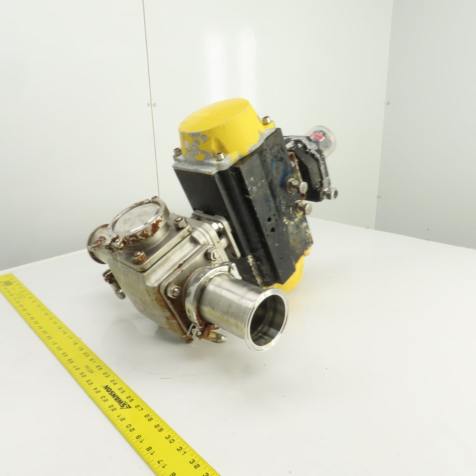 Sharpe Style Pneumatic Valve Actuator With FNW 3" 316L Stainless Steel Valve