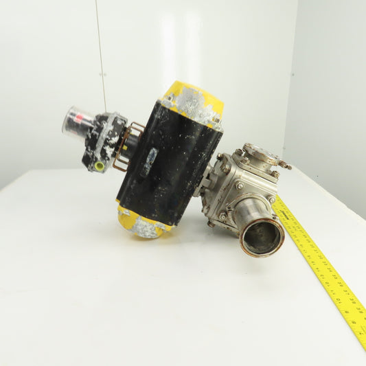 Sharpe Style Pneumatic Valve Actuator With FNW 3" 316L Stainless Steel Valve