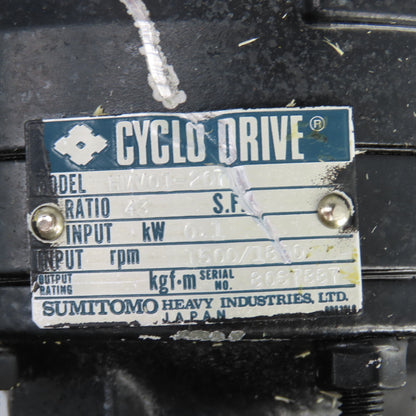Sumitomo TC-E HMV01-207 0.1kW Inline Gear Motor Reducer 220V 3PH 40.6 RPM Output
