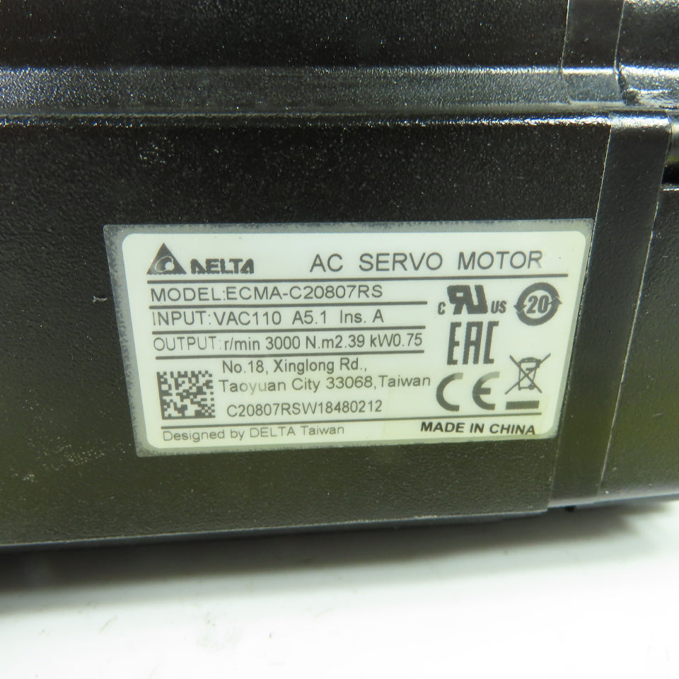 Delta ECMA-C20807RS AC Servo Motor 110VAC 0.75kW W/VRSF-10C-750-LN 1:10 Reducer