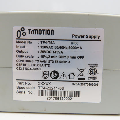 TiMotion TP4-T5A 120VAC Input 29VDC Output Power Supply