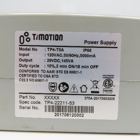 TiMotion TP4-T5A 120VAC Input 29VDC Output Power Supply