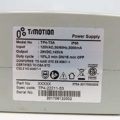 TiMotion TP4-T5A 120VAC Input 29VDC Output Power Supply