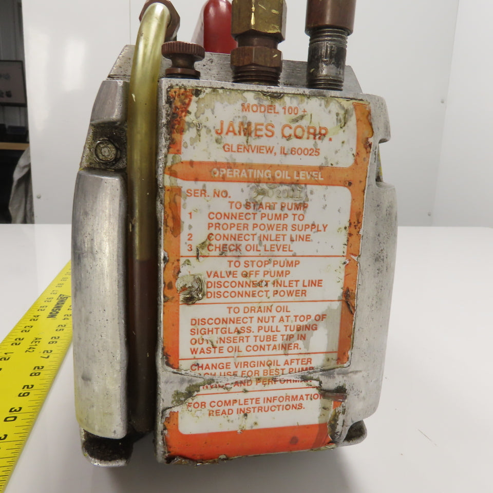James Corp Model 100+ Vacuum Pump 120V Single Phase Tested