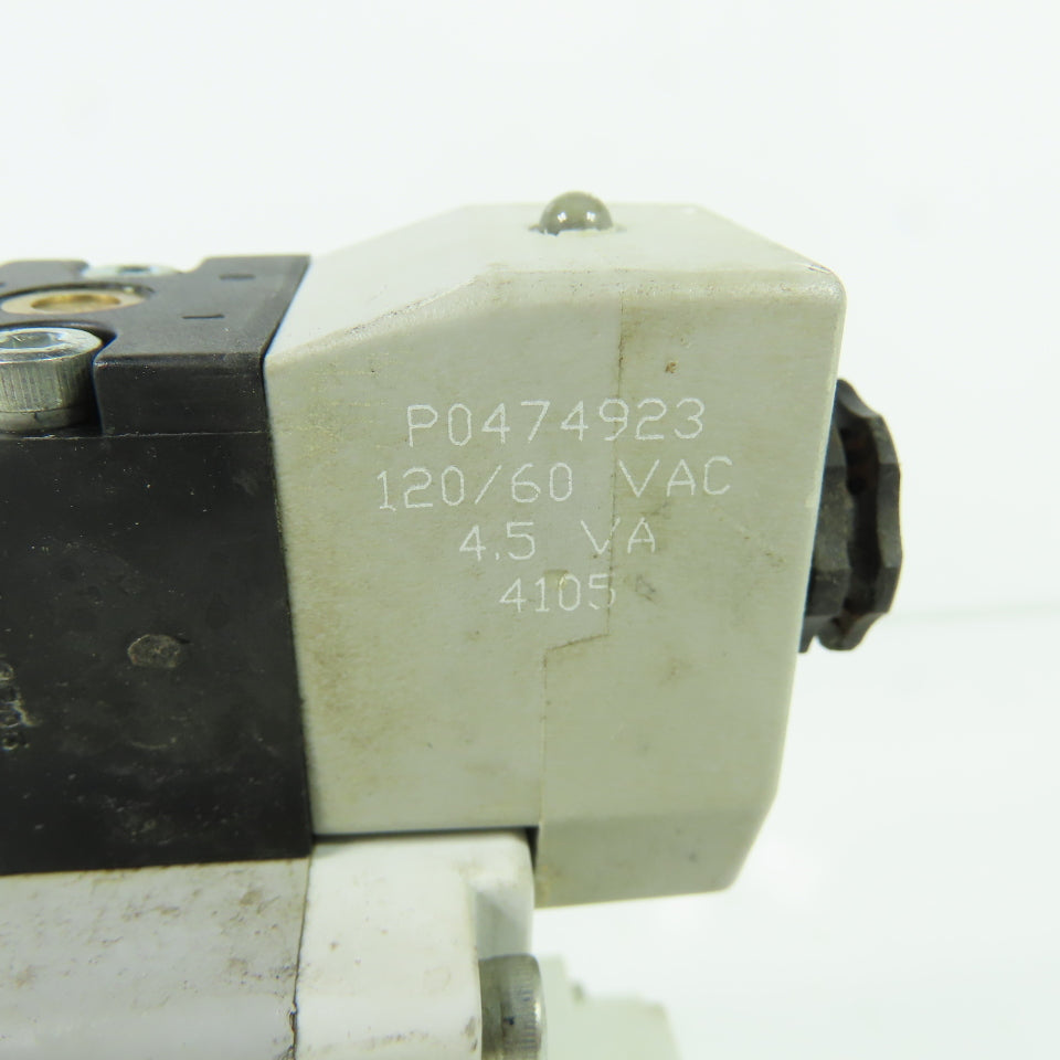 Parker H26VXBG023C 2-Position Pneumatic Solenoid Valve 120V W/5 Port Base 145PSI