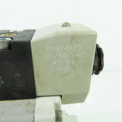 Parker H26VXBG023C 2-Position Pneumatic Solenoid Valve 120V W/5 Port Base 145PSI