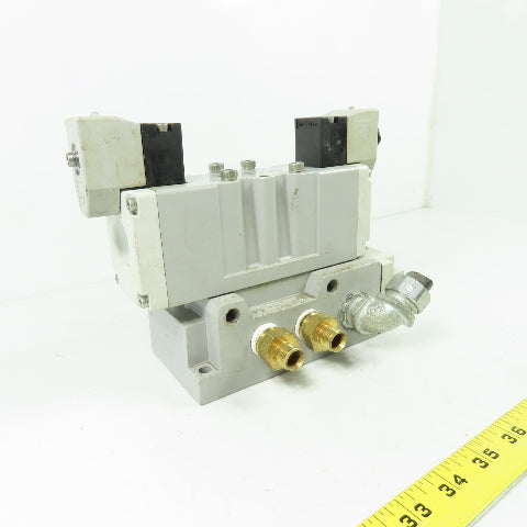 Parker H26VXBG023C 2-Position Pneumatic Solenoid Valve 120V W/5 Port Base 145PSI