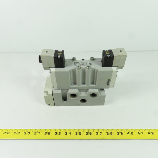 Parker H26VXBG023C 2-Position Pneumatic Solenoid Valve 120V W/5 Port Base 145PSI